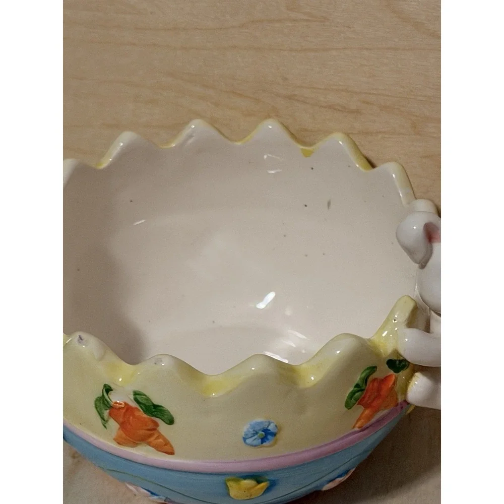 Blossoms & Blooms Easter egg ceramic serving bowl